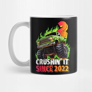 Monster Truck 2 Year Old Boys 2nd Birthday Party Born 2022 Mug